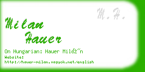 milan hauer business card